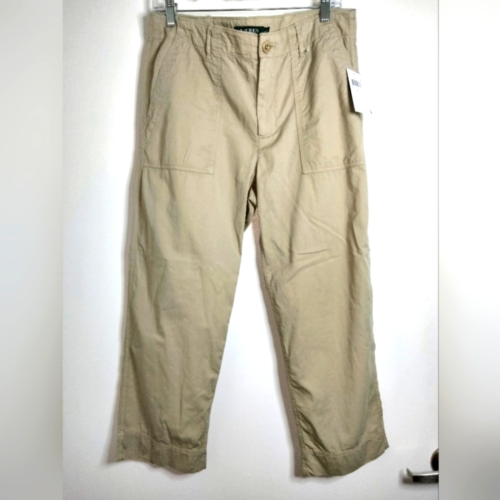 Lauren Ralph Lauren (Size 8) Tan Casual Outdoor 100% Cotton Pants (NEW-NWT)